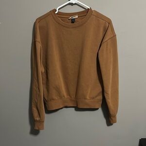 Women’s Camel Crewneck Cropped Sweater